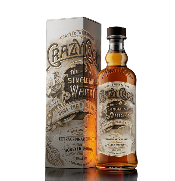 Crazy Cock Single Malt Whisky – Indian Double Oak Single Malt 42.8% ABV – 75 cl
