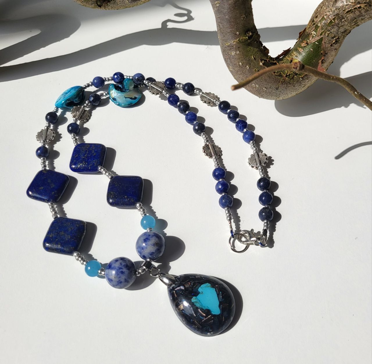 Kette mit Orgonit Anhänger 56 cm