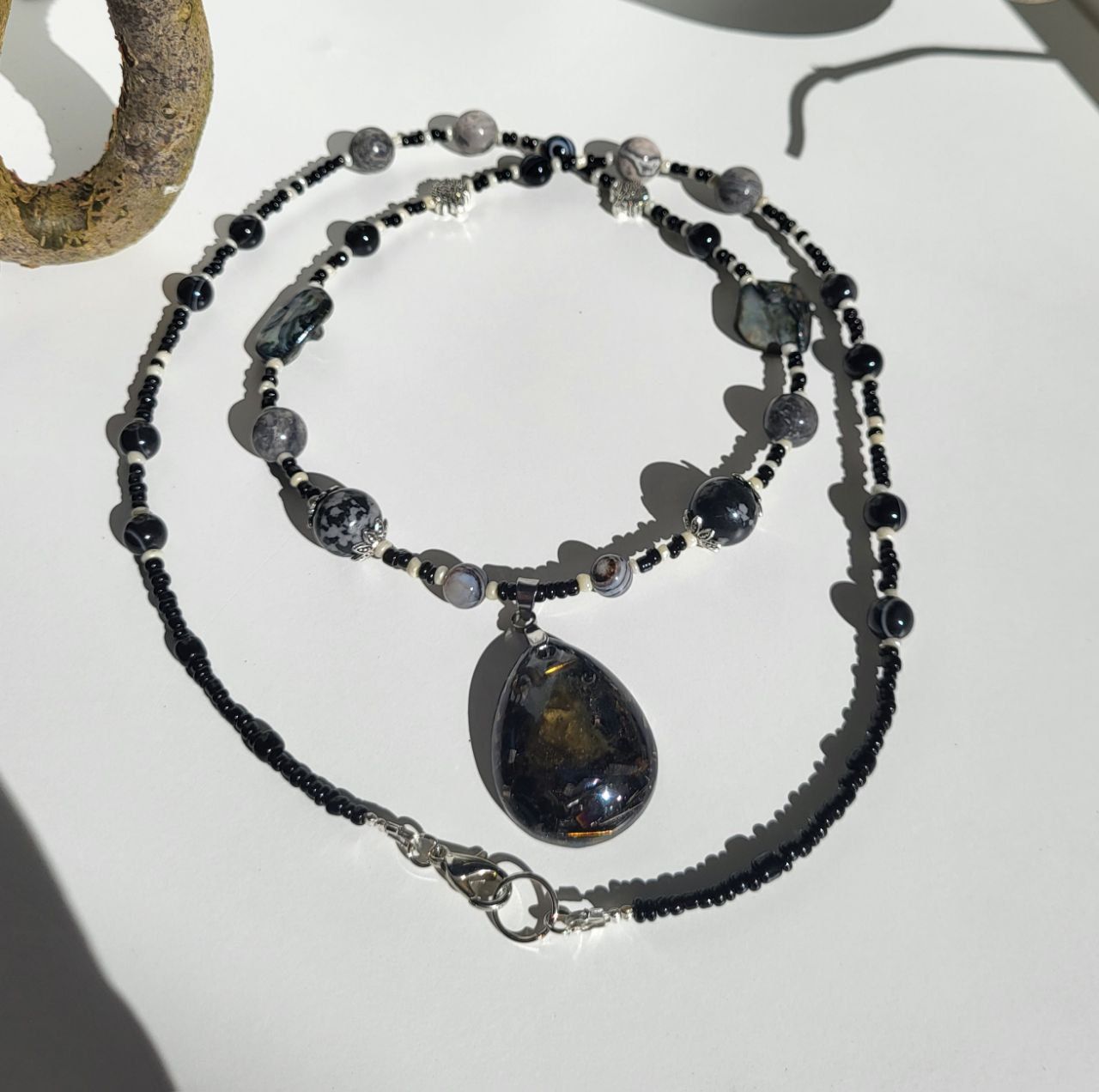 Kette mit Orgonit Anhänger 65 cm