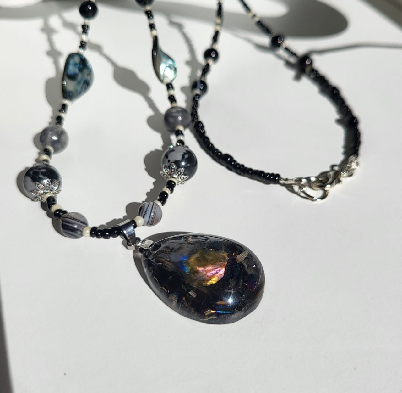 Kette mit Orgonit Anhänger 65 cm
