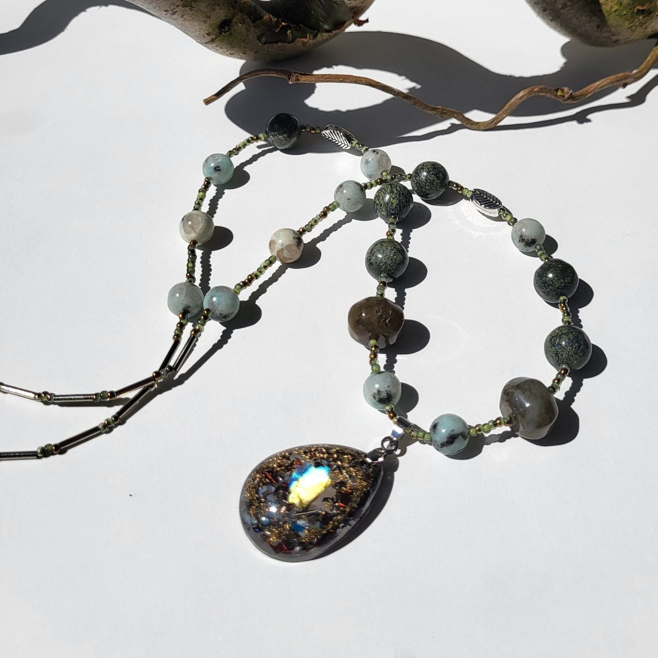 Kette mit Orgonit Anhänger 52 cm