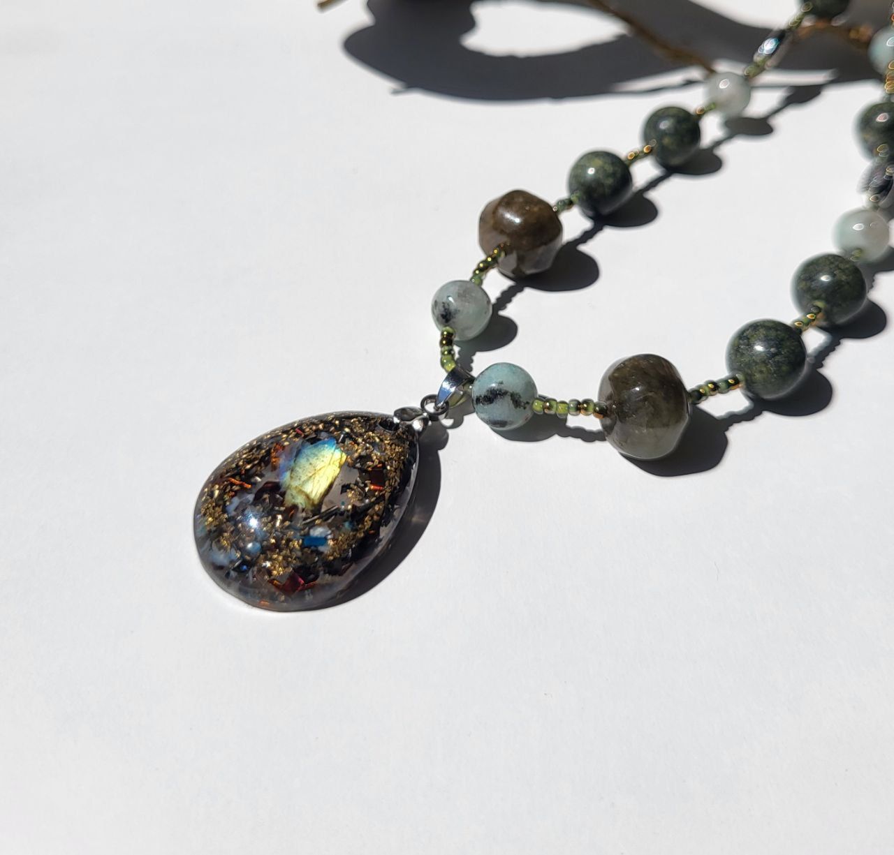 Kette mit Orgonit Anhänger 52 cm