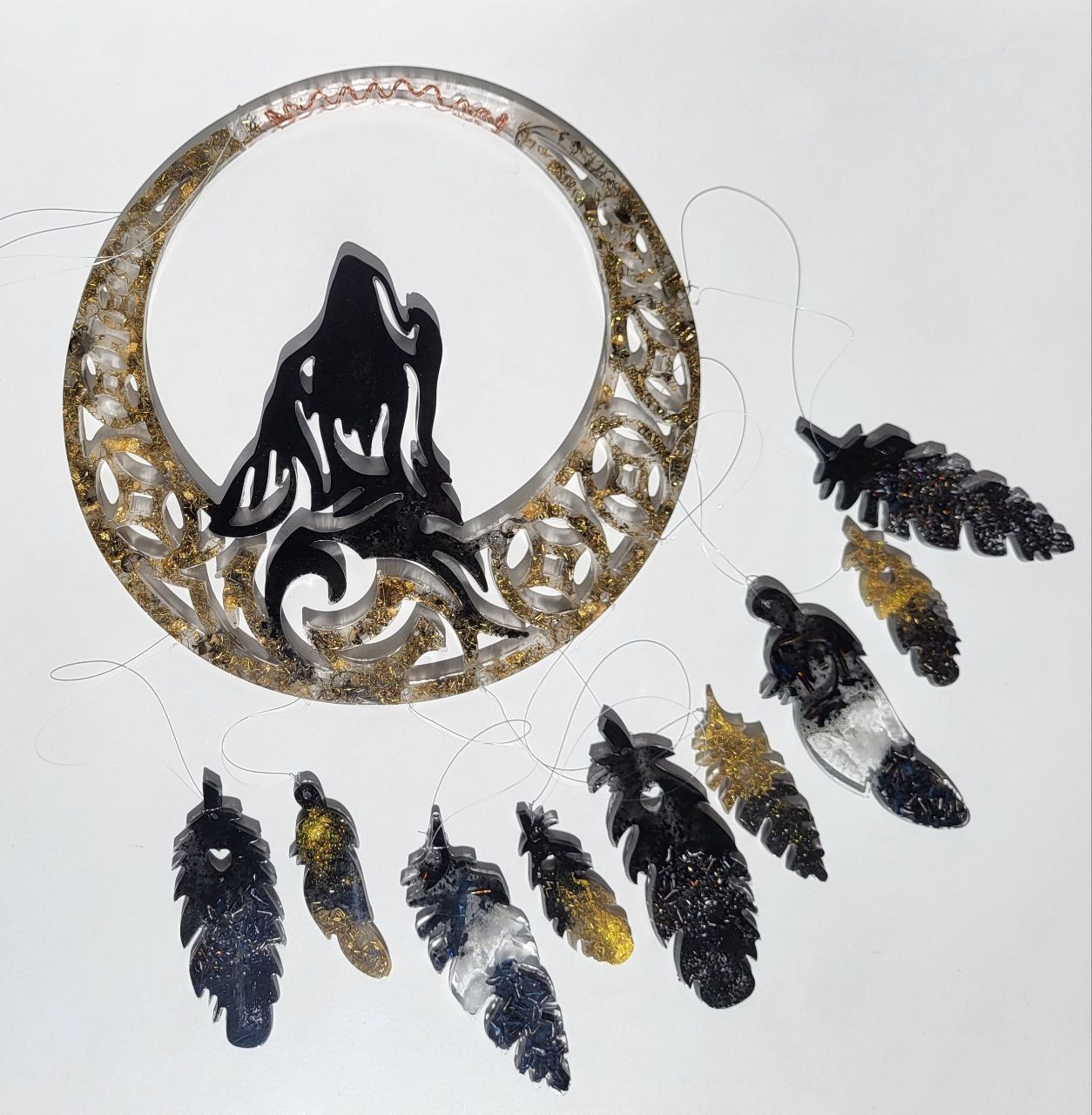 Orgonit Windspiel Wolf