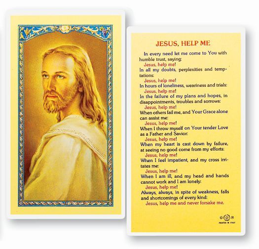 JESUS HELP ME HOLY CARD