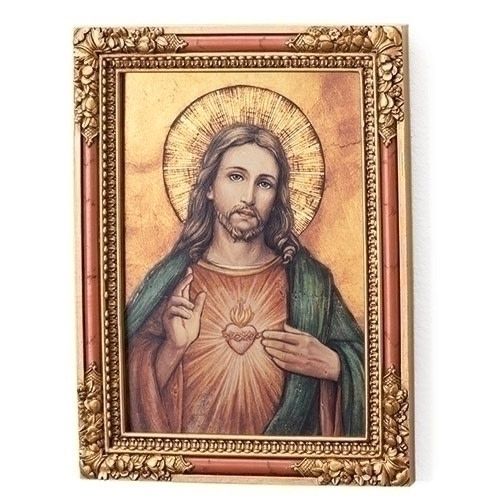 SACRED HEART ICON PLAQUE - 7.25&quot;H - NC