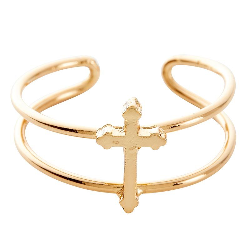 CROSS GOLD PLATED RING NC