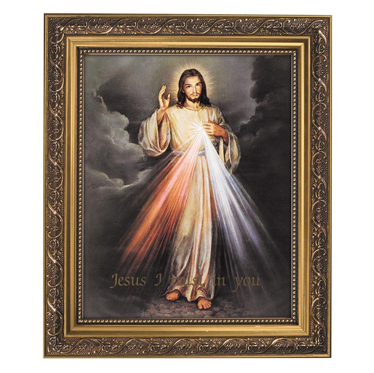 DIVINE MERCY WALL FRAMED 11&quot;x13&quot; - NC