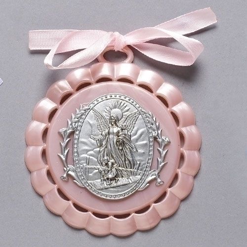 PINK CRADLE MEDAL - 4.25&quot;H