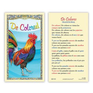 CURSILLO DE COLORES HOLY CARD - SPANISH -NC
