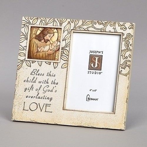 JESUS LOVES ME FRAME RESIN 8" - 4X6 PHOTO