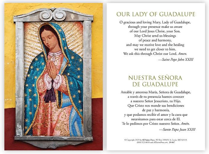 OUR LADY OF GUADALUPE PRAYER CARD