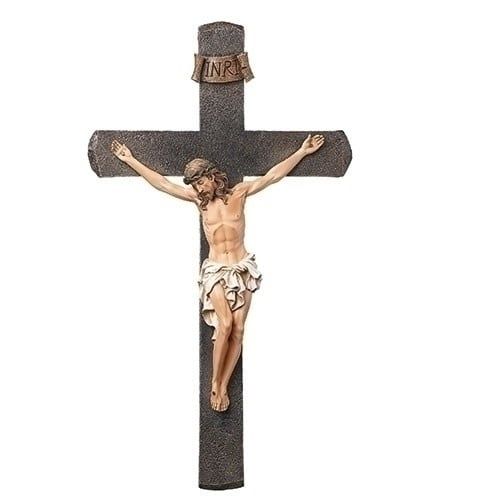 CRUCIFIX BLK  COLOR CORPUS - 20.5&quot;H