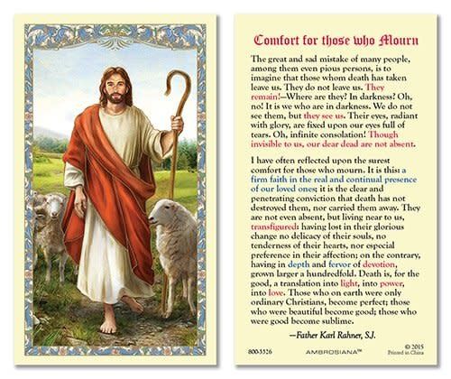 GOOD SHEPHERD COMFORT MOURN HOLY CARD