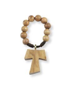 TAU ROSARY RING OLIVE WOOD