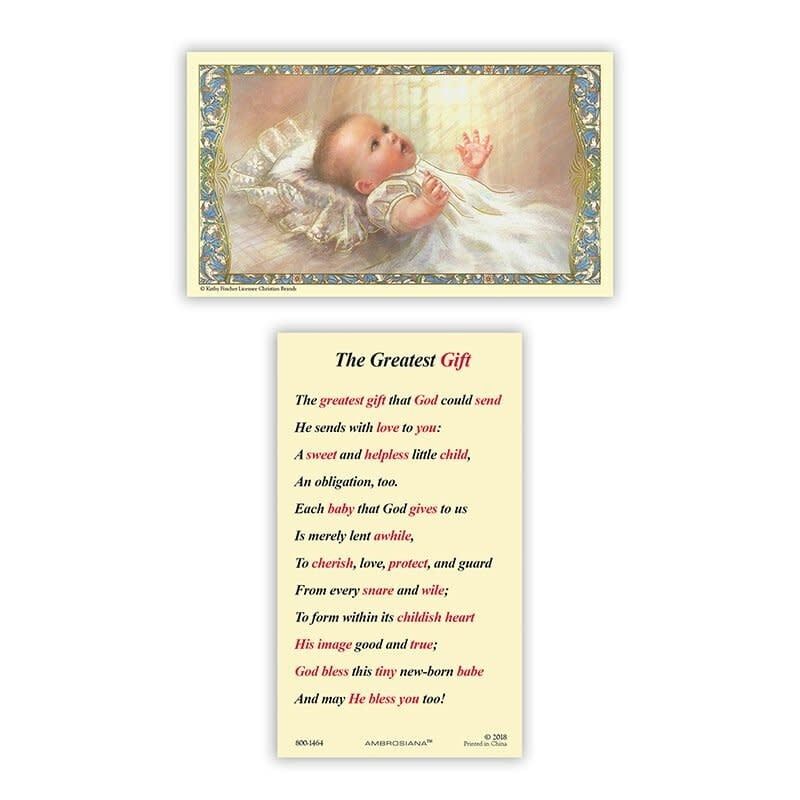 BAPTISM - THE GREATEST GIFT HOLY CARD