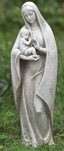 MADONNA &amp;  CHILD OUTDOOR STATUE 14&quot;