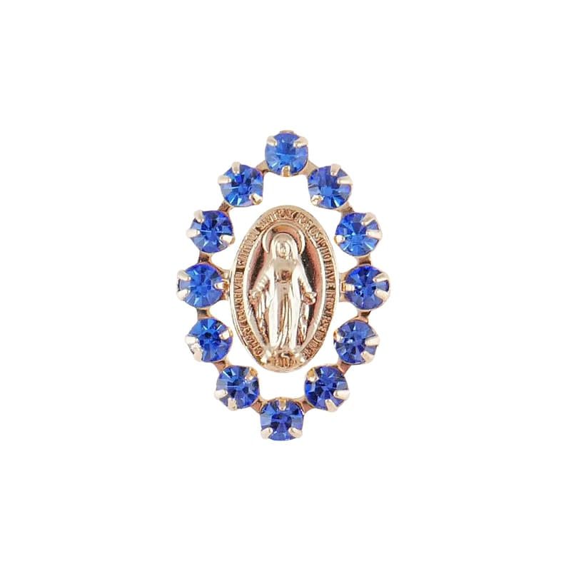 MIRAC MEDAL BLUE CRYSTAL PIN