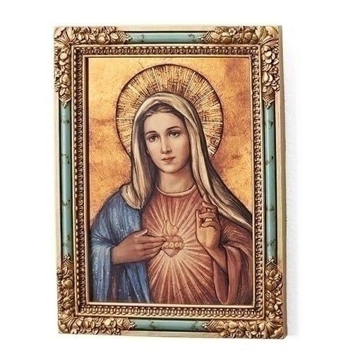 IMMACULATE HEART ICON PLAQUE - 7.25&quot;H