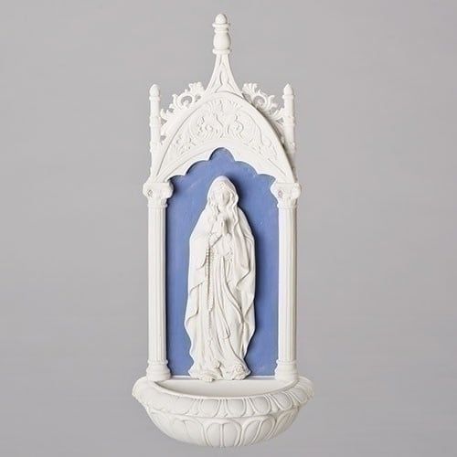 LOURDES DELLA ROBBIA WATER FONT -11.5&quot;H