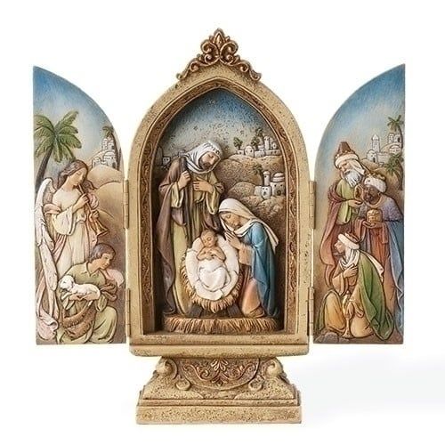 TRIPTYCH W/HOLY FAMILY 9&quot;