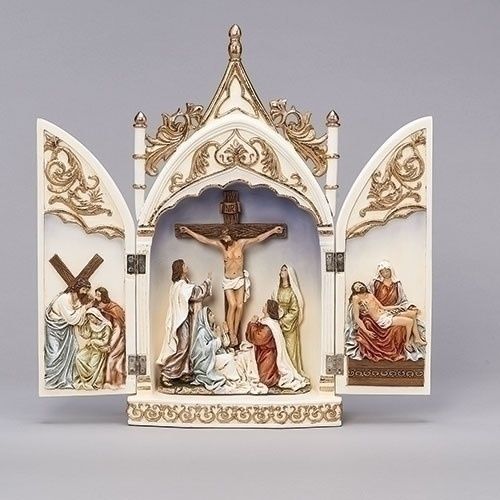 CRUCIFIX SCENE TRIPTYCH - 14&quot;
