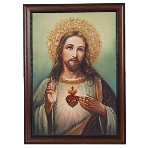 SACRED HEART FRAMED ART 27&quot;