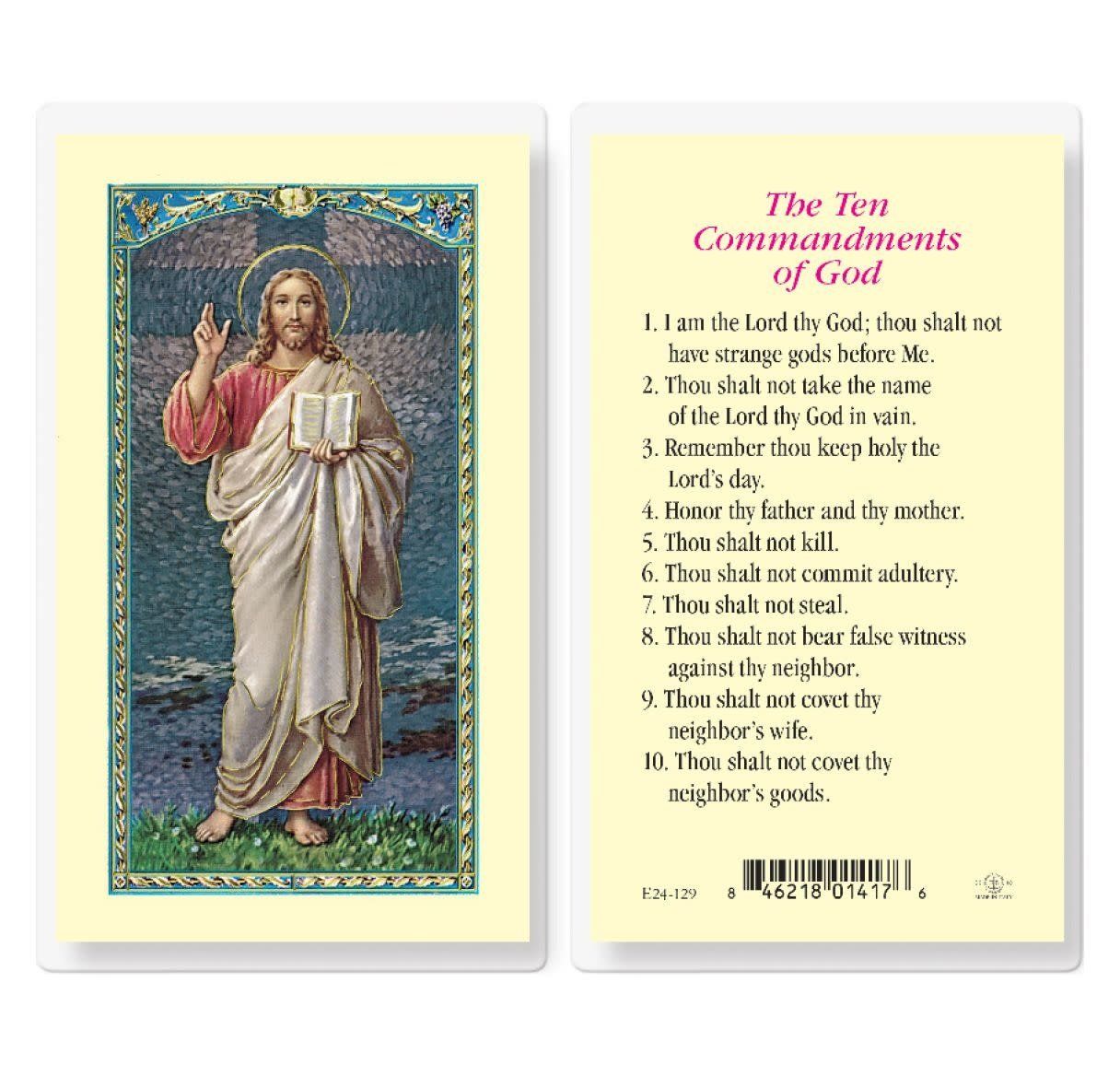 TEN COMMANDMENTS HOLY CARD