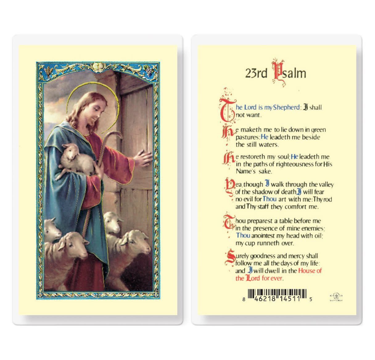 TWENTY THIRD PSALM/GOOD SHEPHERD HOLY CARD