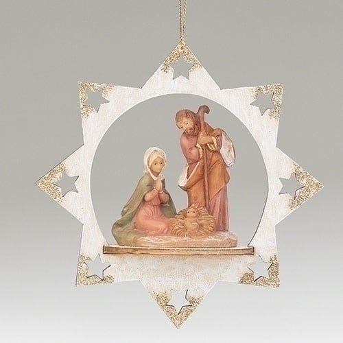 HOLY FAMILY STAR ORNAMENT 5&quot;