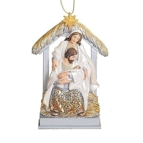 HOLY FAMILY/STABLE ORNAMENT JS 5&quot;