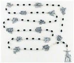 VIA CRUCIS ROSARY GLASS/BLK