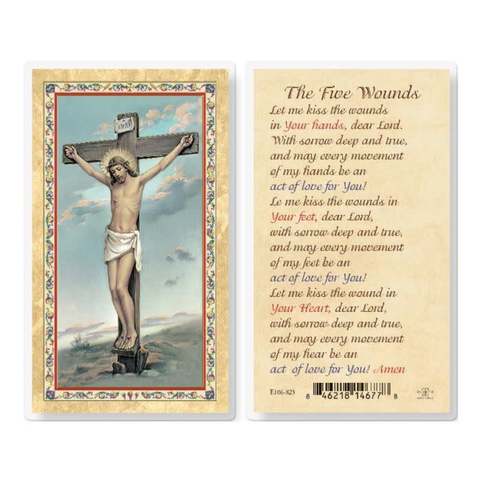 FIVE WOUNDS HOLY CARD