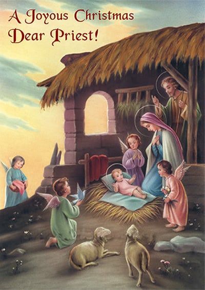 85582 JOYOUS CHRISTMAS PRIEST CARD