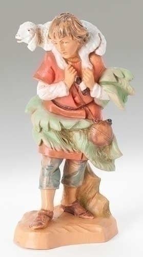 NATIVITY FIGURES - GABRIEL SHEPHERD W SHEEP - 5"H