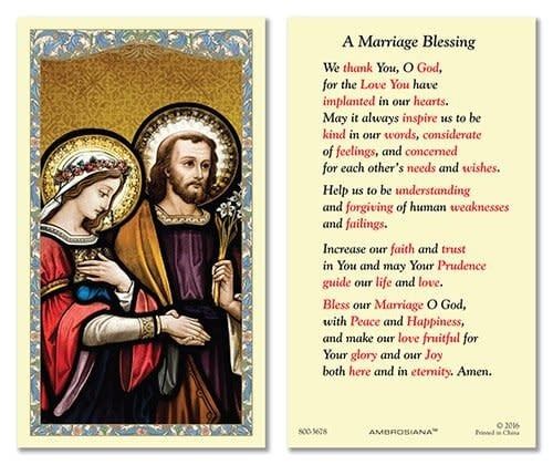 CANA/MARRIAGE BLESSING HOLY CARD