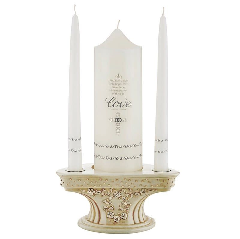 WEDDING UNITY CANDLE HLDR 7.75&quot;X3.75&quot;