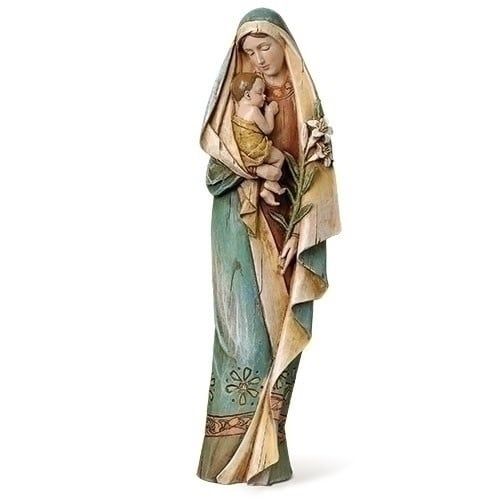 MADONNA &amp; CHILD W LILY - 12.5&quot;H