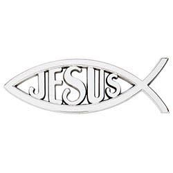 JESUS/ICHTHUS AUTO EMBLEM - SLVR