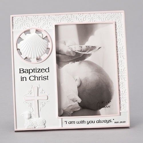 BAPTISM GIRL FRAME PNK/WHT - 4X6