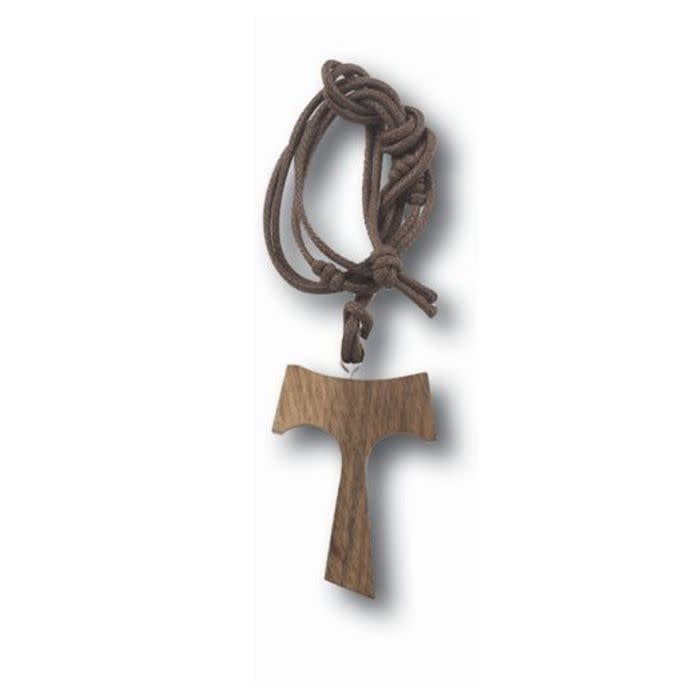 TAU WOOD CROSS ON CORD 2&quot;