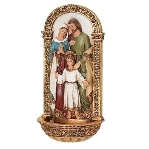 HOLY FAMILY WATER FONT - 7.75&quot;H