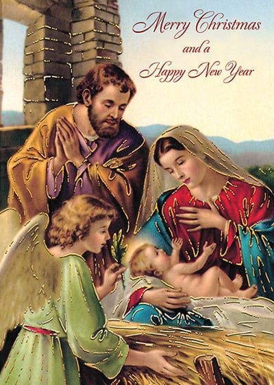 86110 MERRY CHRISTMAS EMBOSSED CARDS BOXED