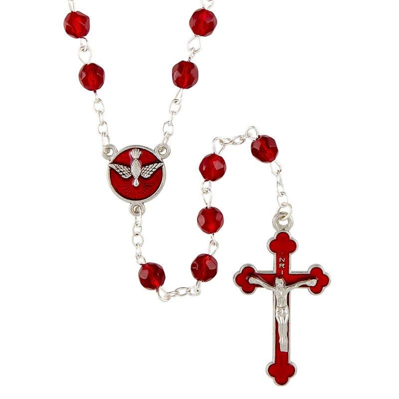 CONFIRMATION RED BEAD ROSARY