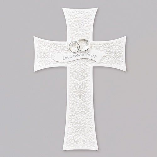 LACE WEDDING WALL CROSS - 7.5&quot;H