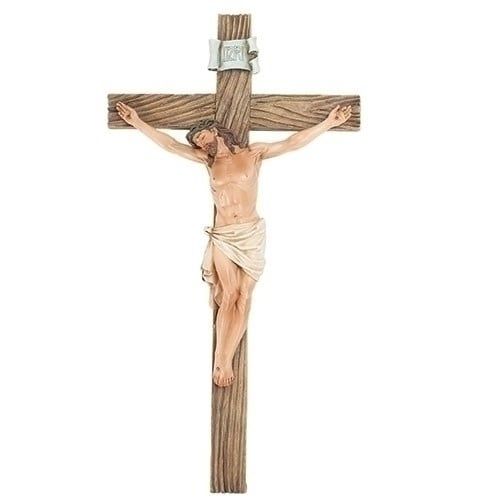 CRUCIFIX  RESIN/STONE - 13.25&quot;H