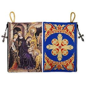 NATIVITY OF JESUS ROSARY UPRIGHT POUCH TAPESTRY ICON CASE