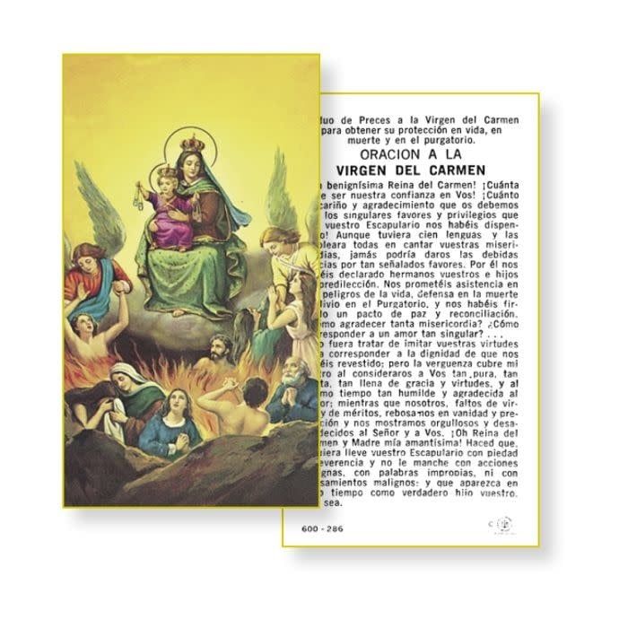 VIRGEN DEL CARMEN PURGATORIO HOLY CARD - SPANISH