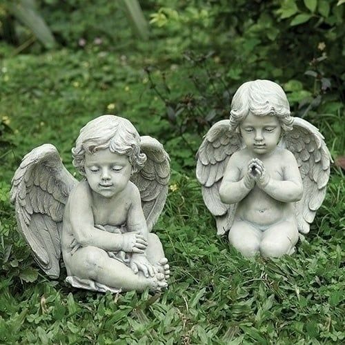 CHERUB GARDEN STATUE - 9.5&quot;H