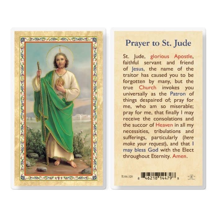 PRAYER TO ST JUDE HOLY CARD