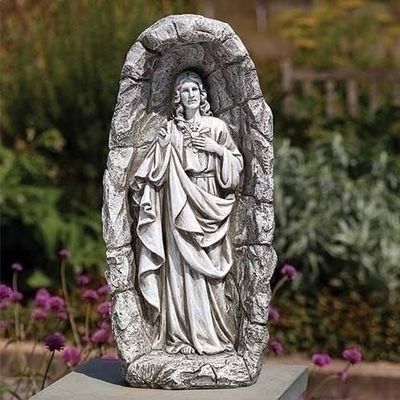 LED SOLAR SACRED HEART GARDEN STATUE 18.75&quot;